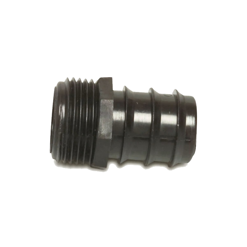 Barbed male adaptor fitting for irrigation systems