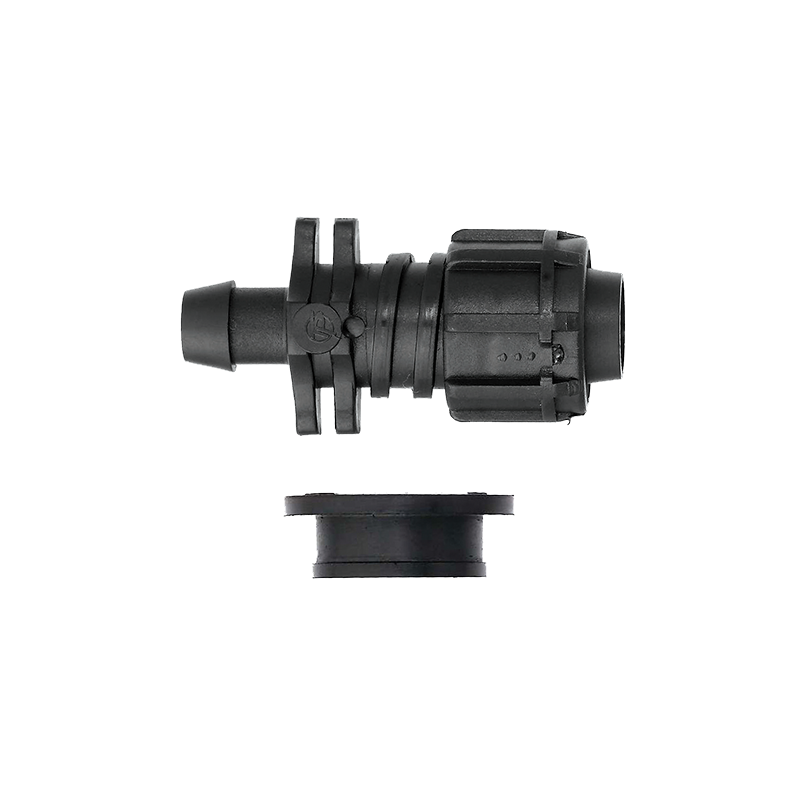 Drip tape stick starter connector for irrigation systems