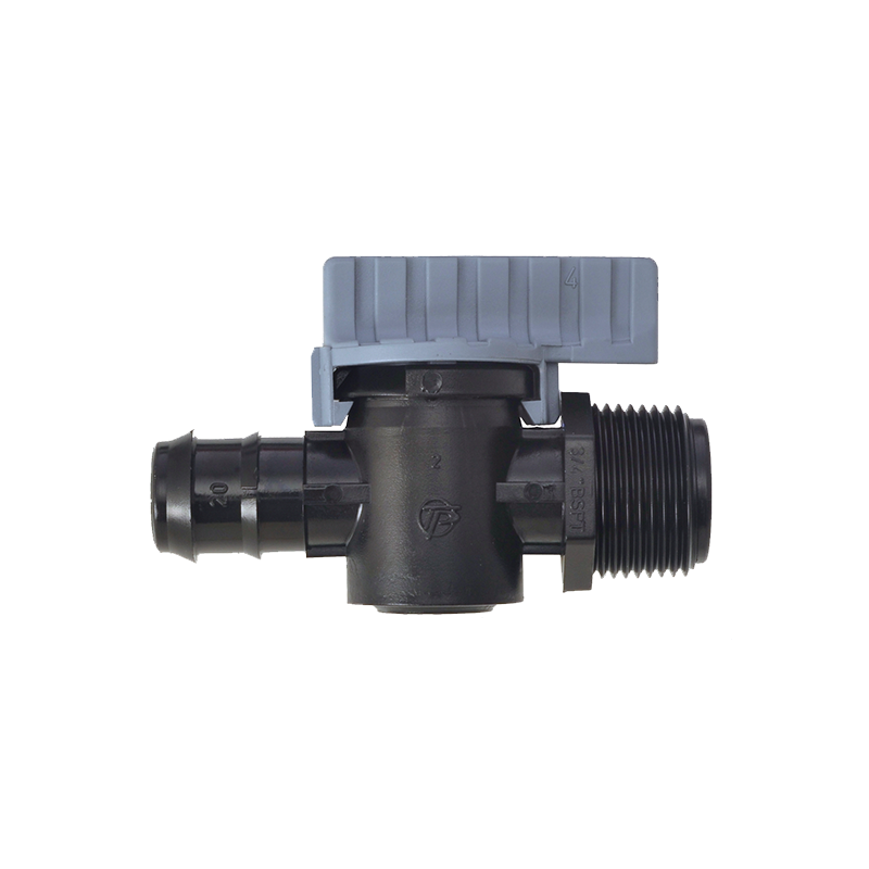 Dripline valve barb male adaptor for irrigation systems