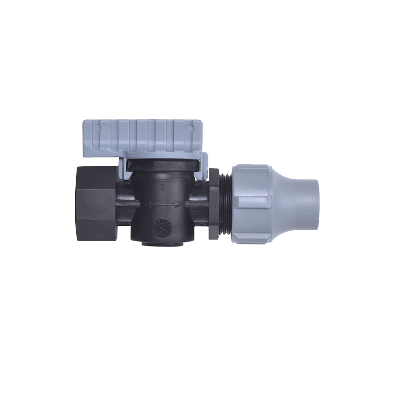 Dripline valve nut lock female threaded connector