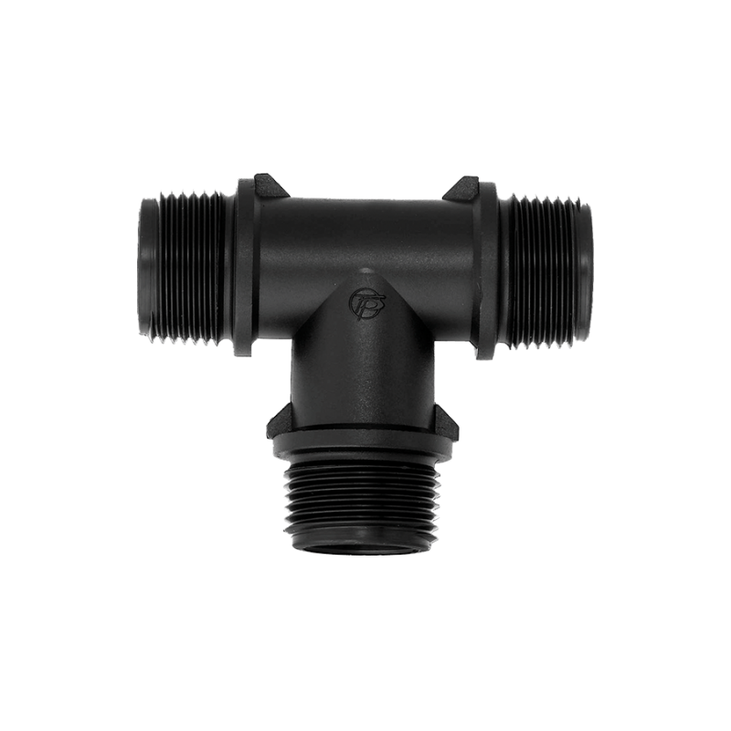 Self seal BSP tee male thread fitting for PVC pipe systems