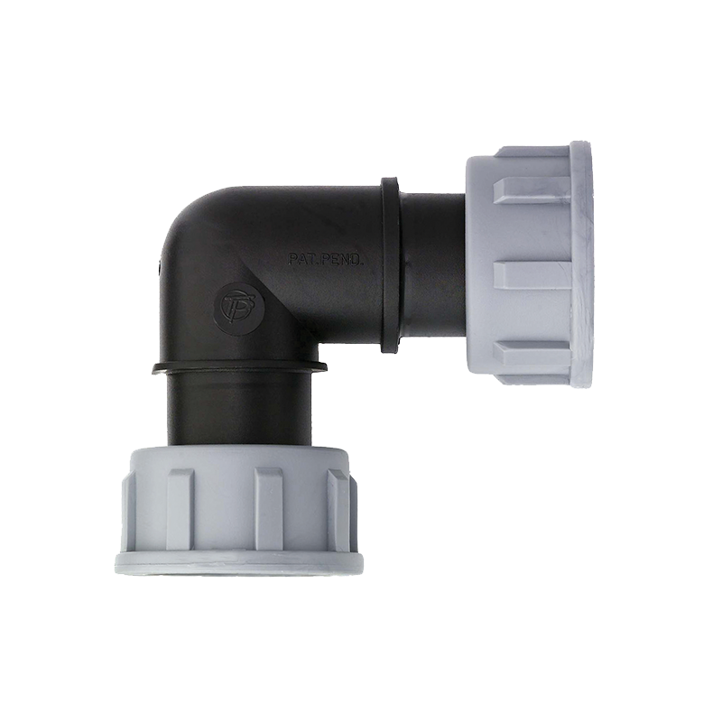 Swivel female female elbow fitting for irrigation systems