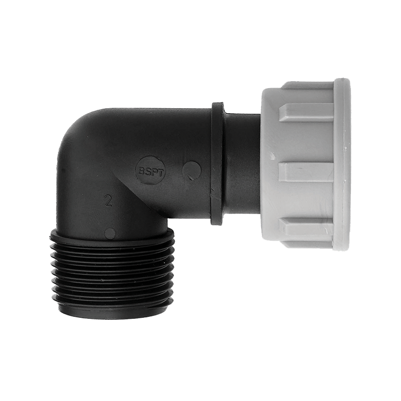 Swivel male female elbow fitting for irrigation systems