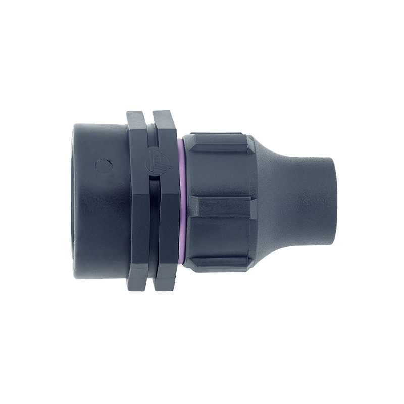End line flush valve with female threaded connection for irrigation systems