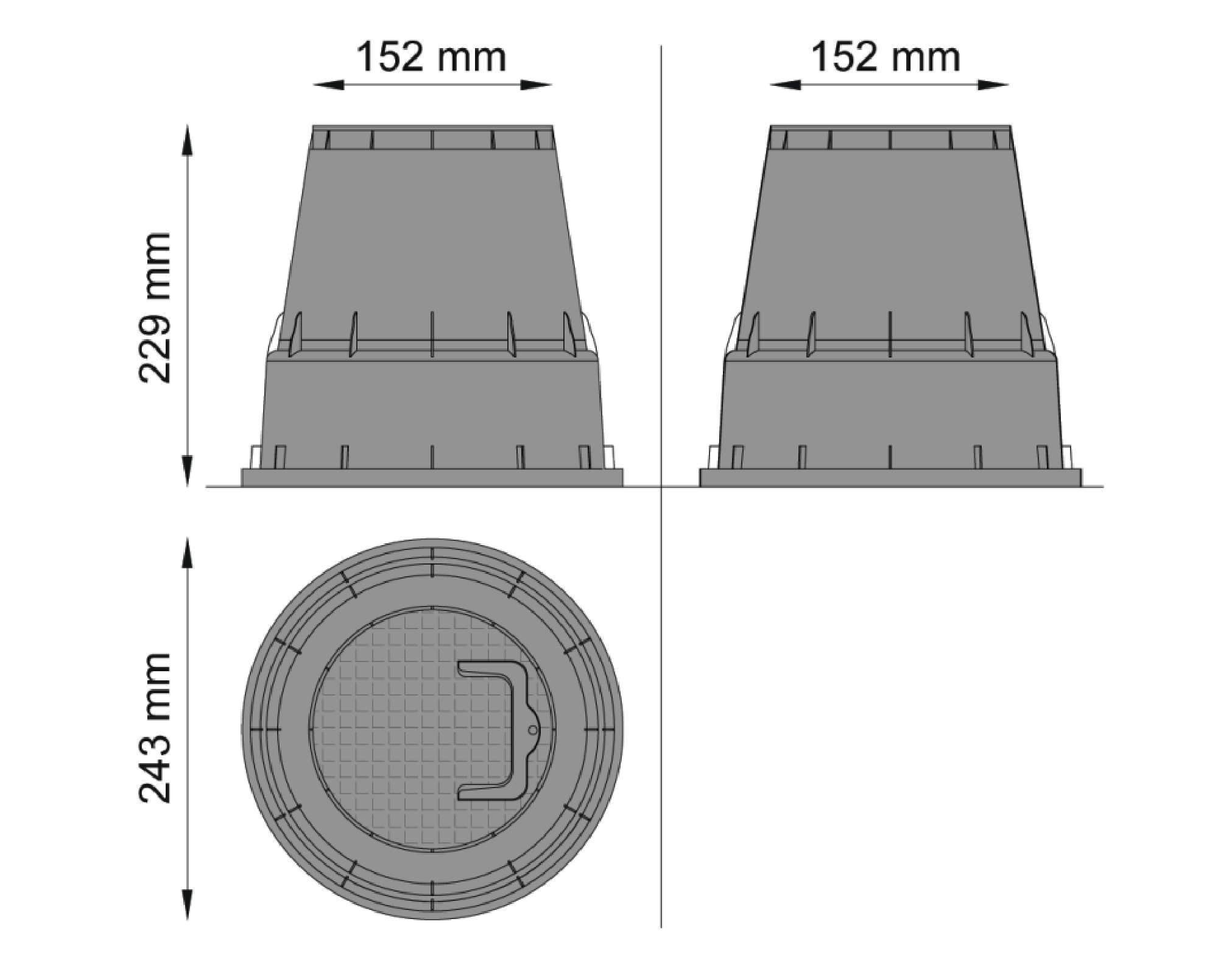 15cm Round Box Dimensions
