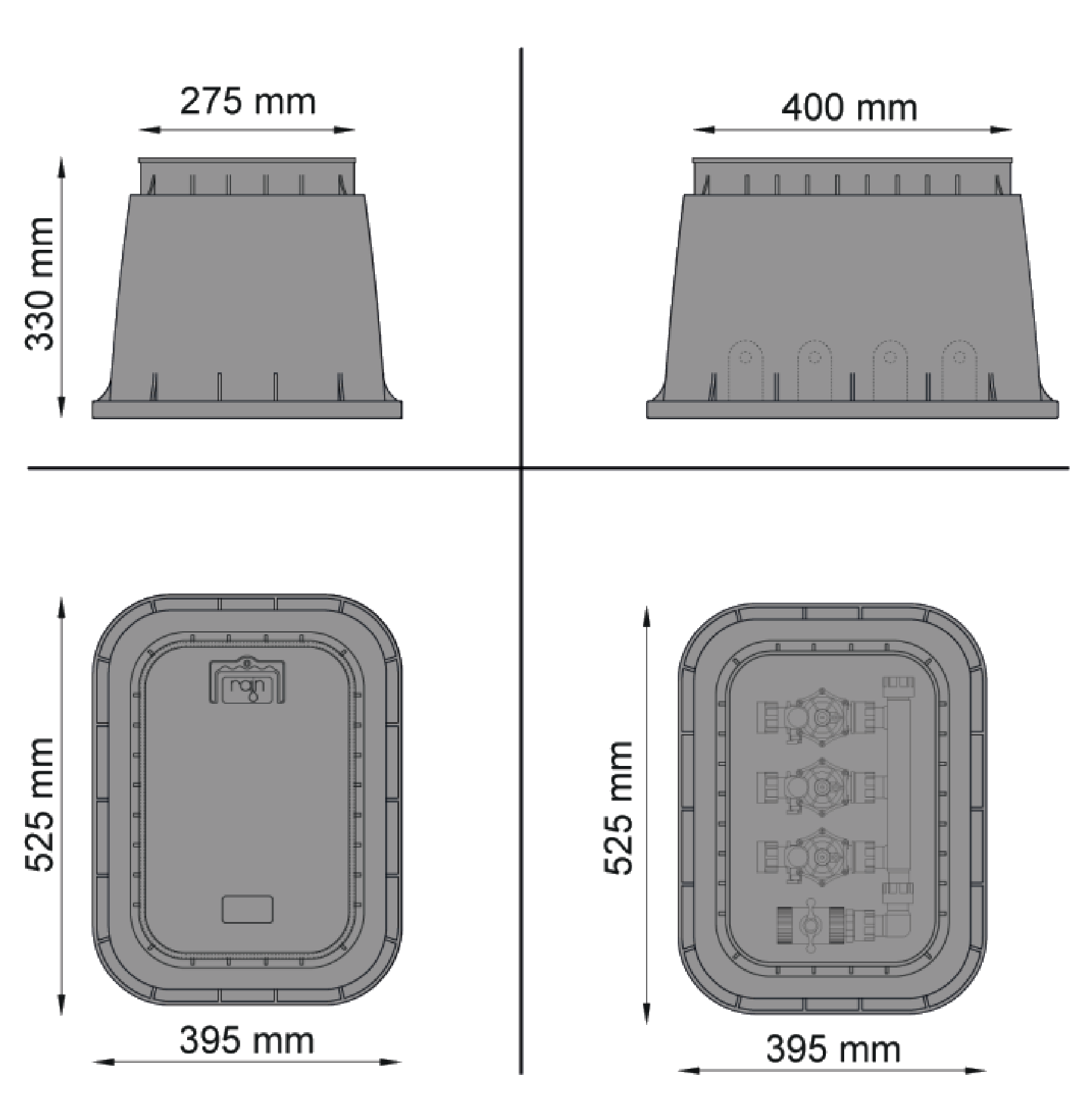 40cm rectangular valve box