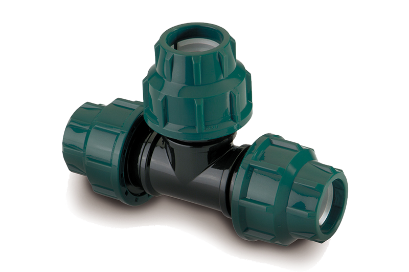 PN10 Compression Equal Tee mdpe pvc pe