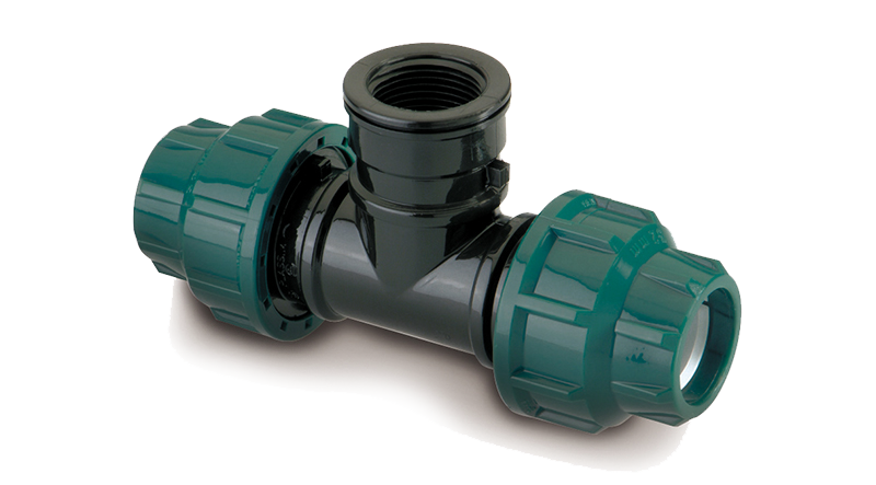 PN10 Compression Threaded Female Tee mdpe pe pvc