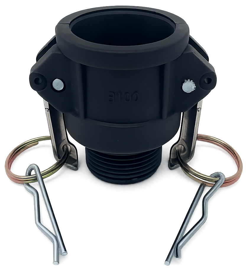cam lock type b. PP, PE, PVC, MDPE, Polypropylene fittings.