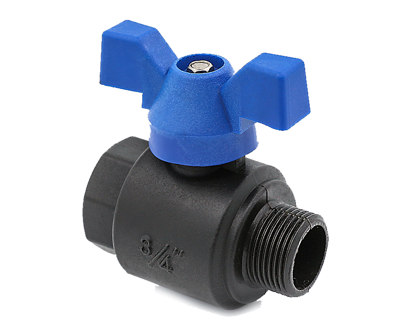 nylon ball valve stainless steel handle PP, PE, PVC, MDPE fittings