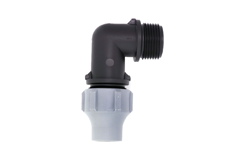 nut lock elbow male thread pp pe mdpe fittings