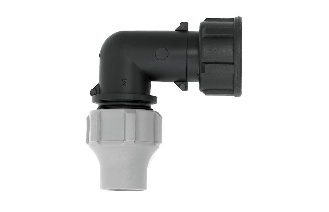 nutlock elbow swivel female pp pe pvc mdpe fittings