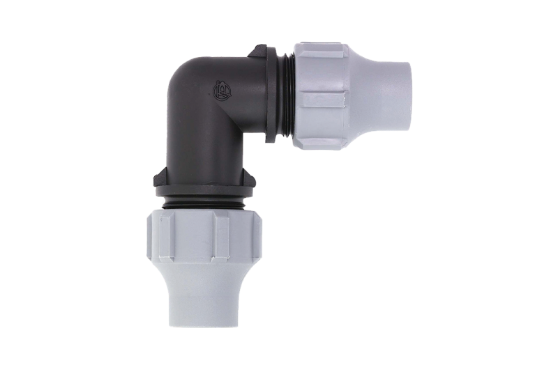 nut lock elbow pp pe mdpe fittings